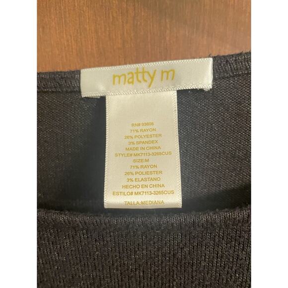 Matty M Womens Black Sweater Size Medium Pullover Long Sleeve Knot Tie Front - Picture 3 of 3